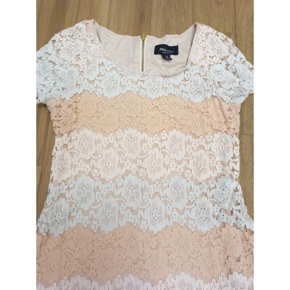 NWOT RN Studio Floral Lace Ombre Pink Ivory Dress - Picture 2 of 5